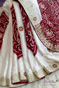 Gorgeous Gajji Silk Saree With Shibori Dye And Gotapatti Work