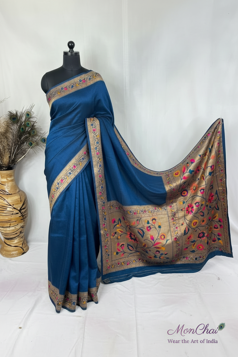 Dola Silk Saree | Plain Dying with Rich Heavy Pallu