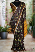 HS5278-KP | Pure Gajji Silk Saree with Nature Art Panels & Sequin Border