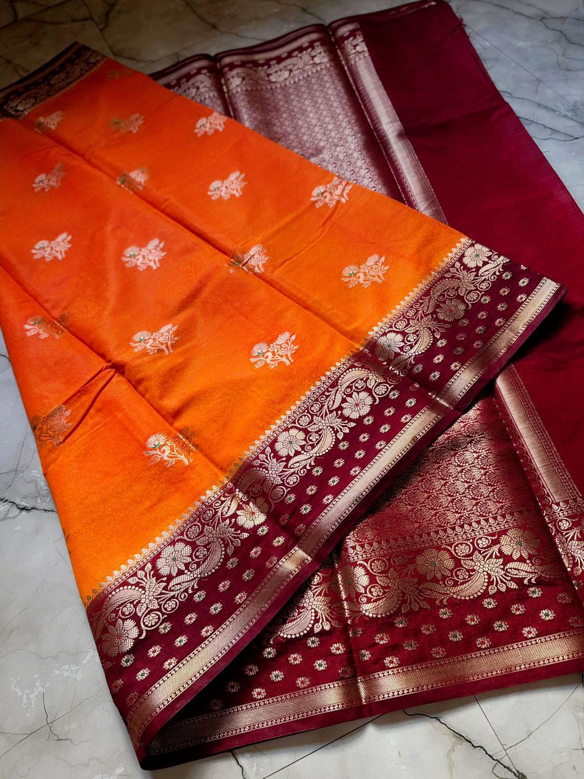 Pure Tassor Silk Saree | With Blouse Piece | MonChai