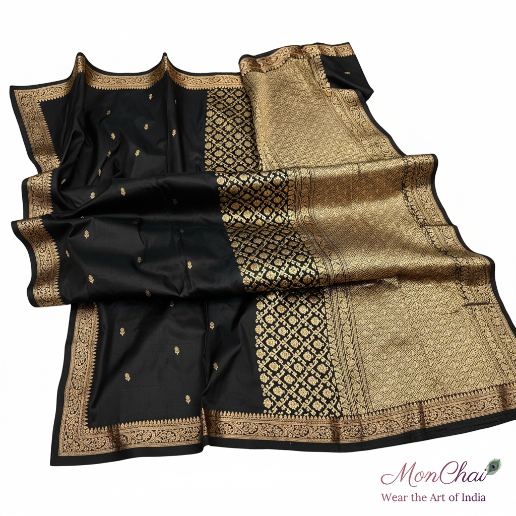KNG Series Pure Handloom Kanjivaram Banarasi Katan Silk Saree | Silkmark Certified