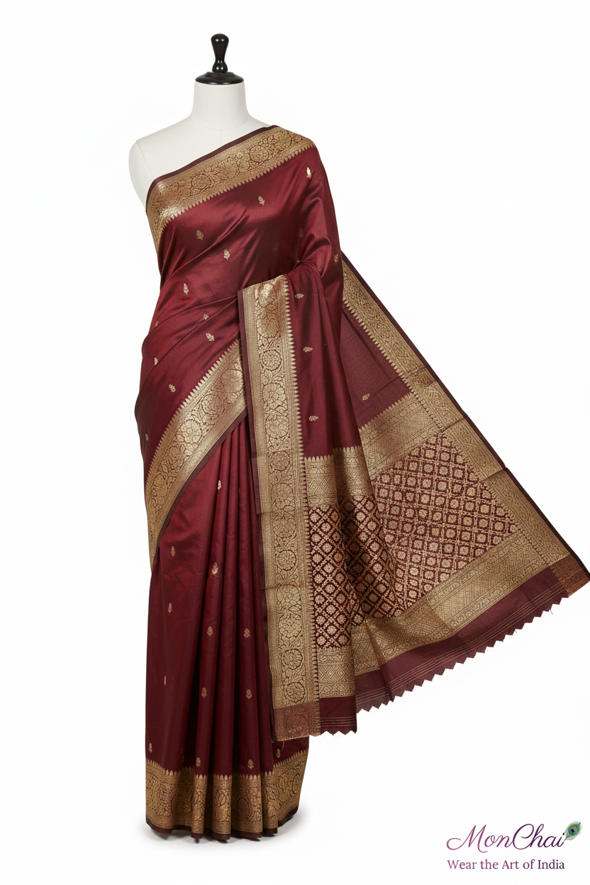 KNG Series Pure Handloom Kanjivaram Banarasi Katan Silk Saree | Silkmark Certified