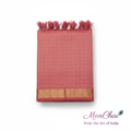 Mangalagiri Pure Handloom Lt Pattu Saree | Gold Zari Check & Border
