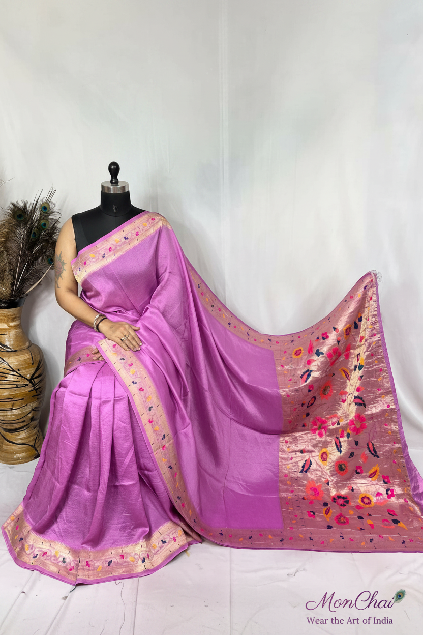 Dola Silk Saree | Plain Dying with Rich Heavy Pallu