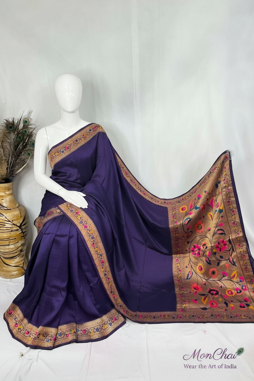 Dola Silk Saree | Plain Dying with Rich Heavy Pallu