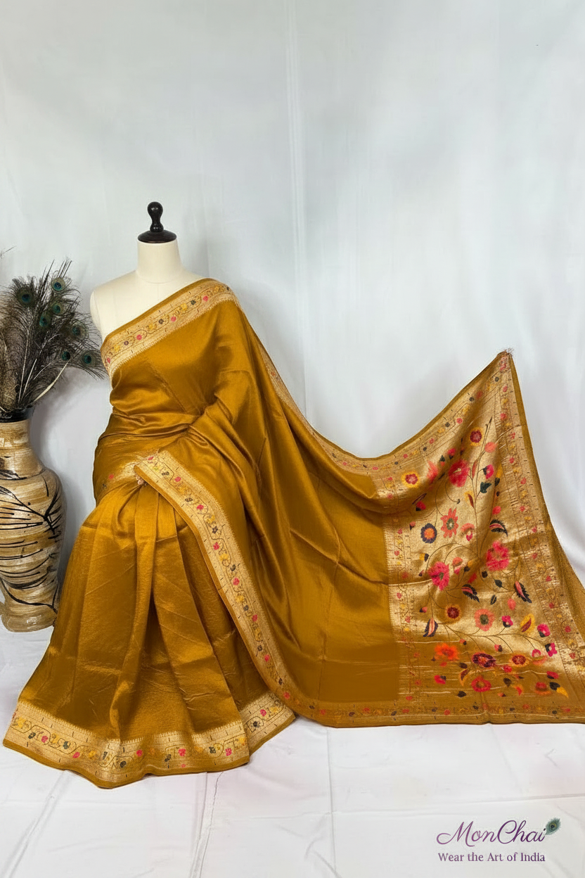 Dola Silk Saree | Plain Dying with Rich Heavy Pallu